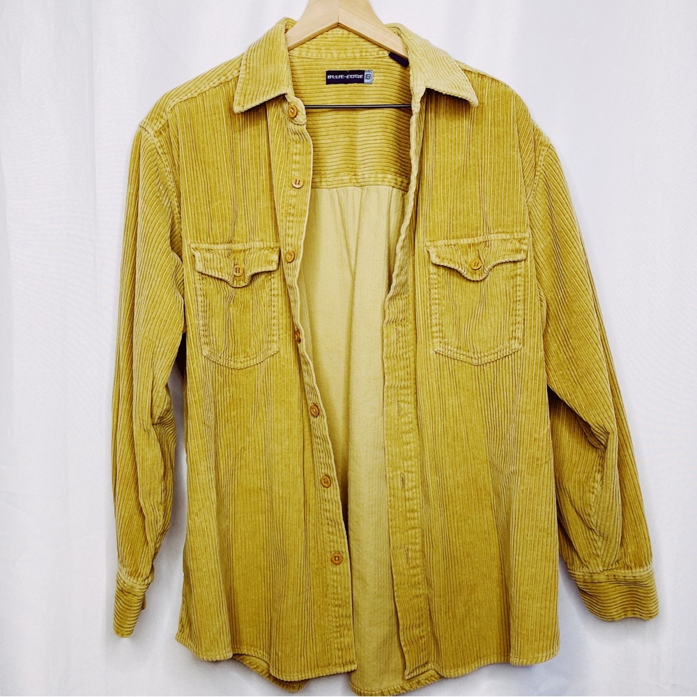 Y2K Vintage Oversized Tan Brown Corduroy Shacket Shirt Jacket Large
